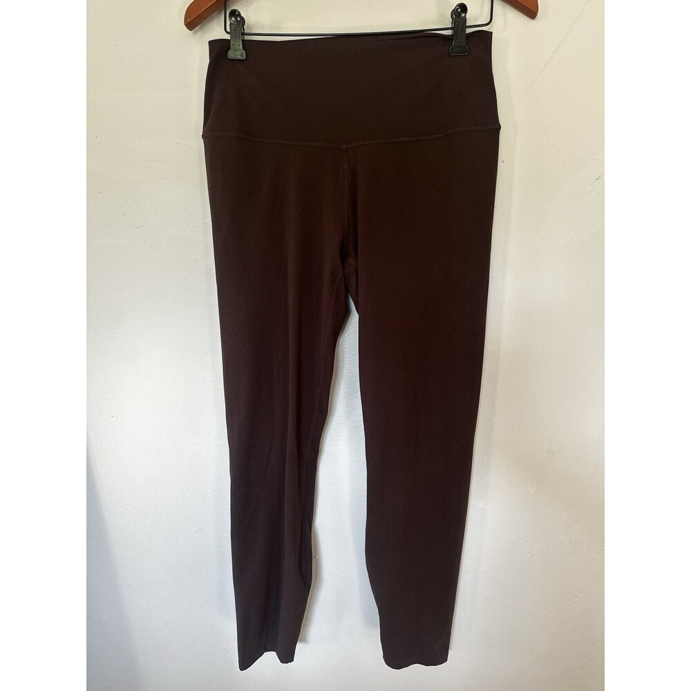 Varley Women's Brown Solid Jegging Leggings High-Waist Wide Waistband Size L
